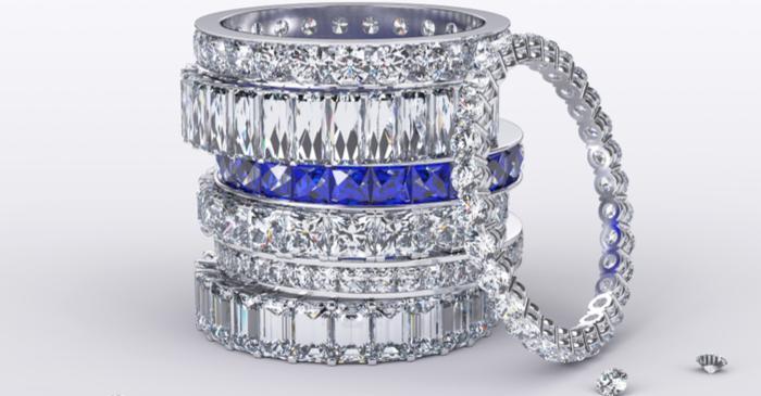 White Diamond and Kashmir Sapphires 