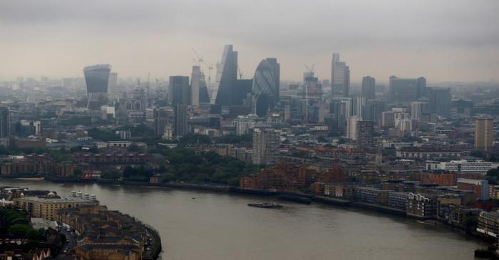FILE PHOTO: The City of London is seen from Canary Wharf