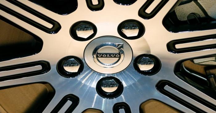 The wheel hub of a Volvo XC60 car is seen during the 87th International Motor Show at Palexpo