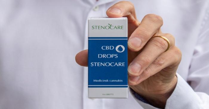A StenoCare cannabis drops photographed in Birkeroed