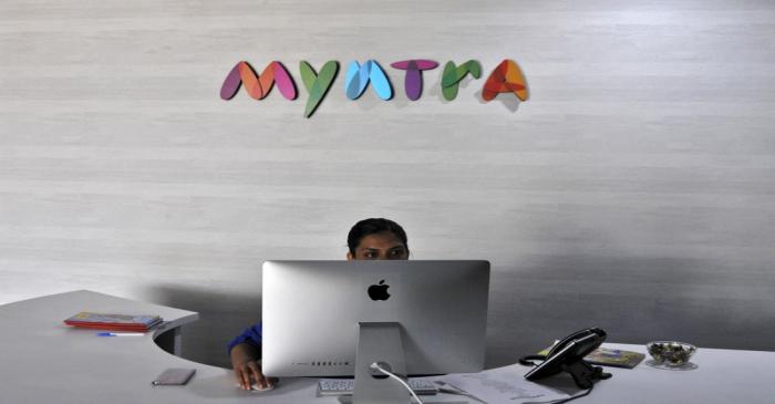 An employee works inside the office of Myntra in Bengaluru