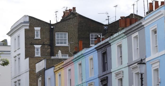 A row of houses are seen in London