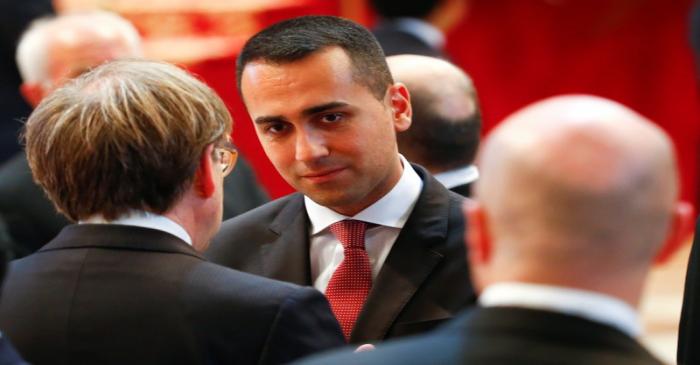 Deputy Prime Minister of Italy Luigi Di Maio arrives before a consistory ceremony to install 14