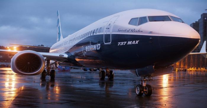 FILE PHOTO - A Boeing 737 MAX 8 sits outside the hangar during a media tour of the Boeing 737