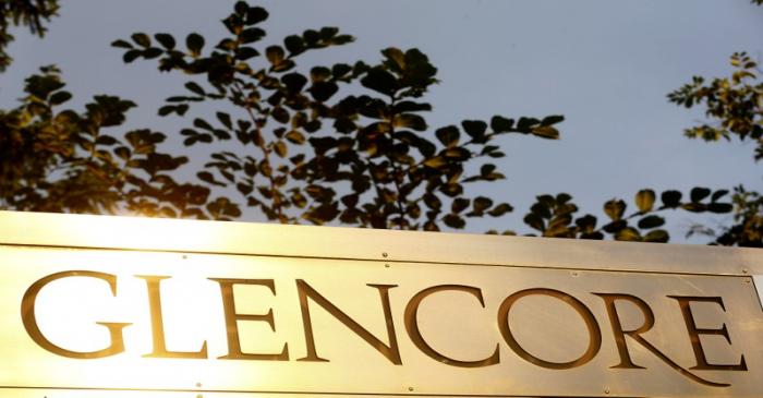 FILE PHOTO: The logo of commodities trader Glencore is pictured in Baar