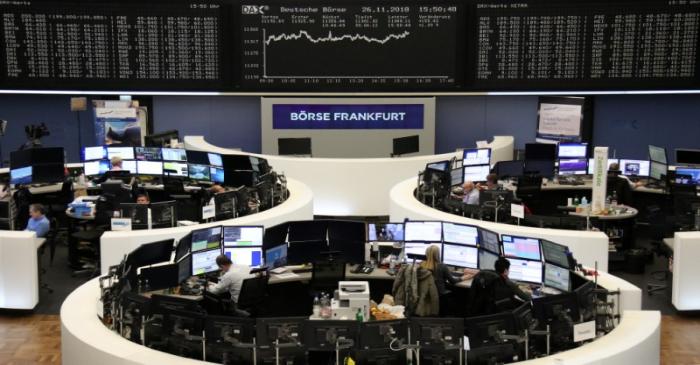 The German share price index DAX graph at the stock exchange in Frankfurt