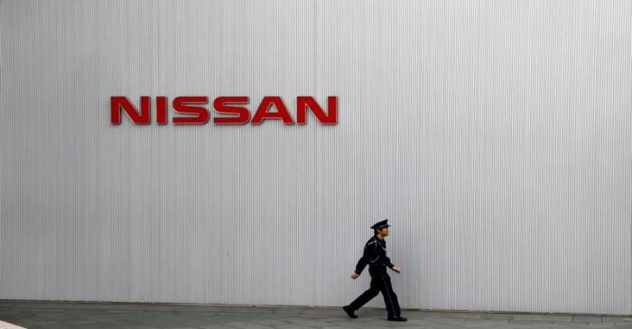 FILE PHOTO: Nissan logo is seen at Nissan Motor Co.'s global headquarters building in Yokohama