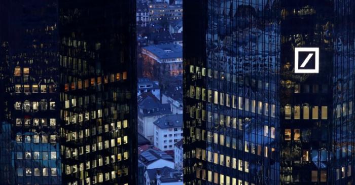 FILE PHOTO: FILE PHOTO: The headquarters of Germany's Deutsche Bank are seen early evening in