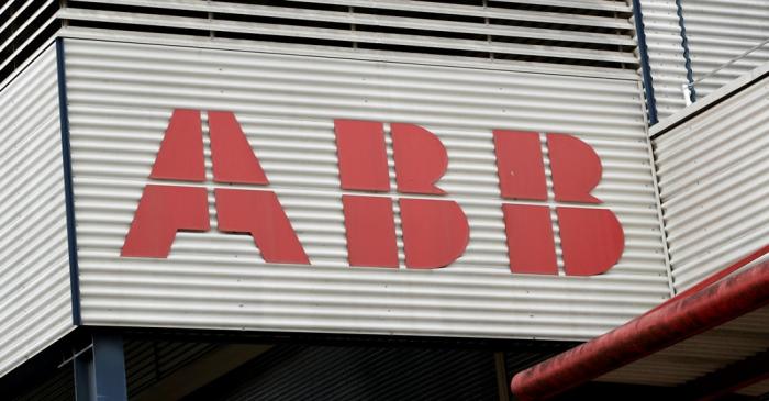 FILE PHOTO: A logo is pictured on the ABB Secheron building in Meyrin near Geneva