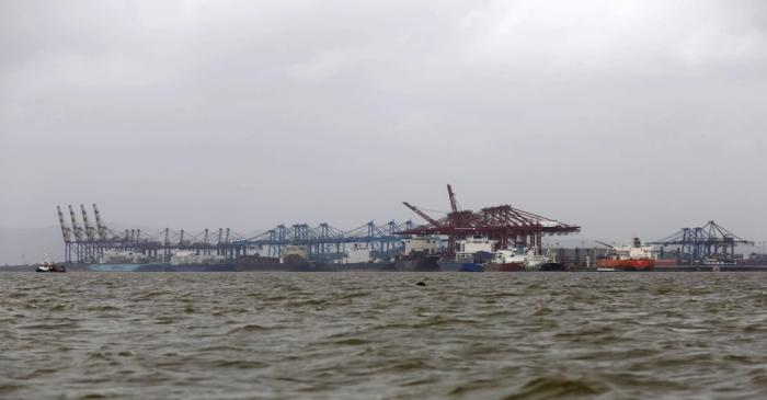 FILE PHOTO: A general view of JNPT is pictured in Mumbai