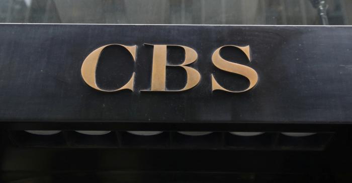 FILE PHOTO: The CBS broadcasting logo is seen outside their headquarters in Manhattan