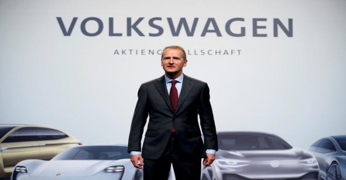 FILE PHOTO: FILE PHOTO: Diess, Volkswagen's new CEO, poses during the Volkswagen Group's annual