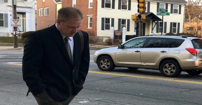 FILE PHOTO: Christopher Clough arrives at the federal courthouse in Concord New Hampshire