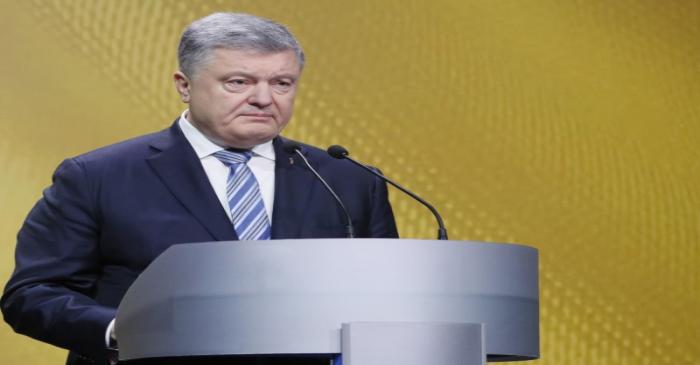 Ukraine's President Poroshenko speaks during the news conference in Kiev