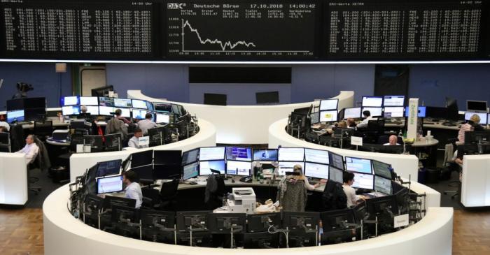 The German share price index DAX graph at the stock exchange in Frankfurt