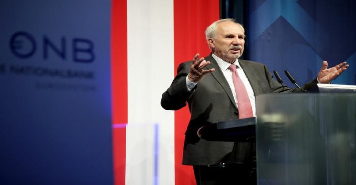 FILE PHOTO: Austria's National Bank, OeNB, Governor Ewald Nowotny speaks during an economics