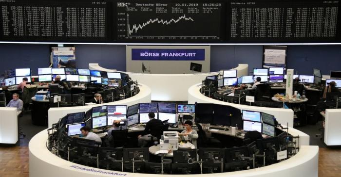 The German share price index DAX graph at the stock exchange in Frankfurt