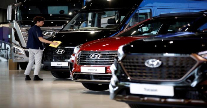 FILE PHOTO - Hyundai Motor's vehicles are displayed at a Hyundai Motorstudio in Goyang