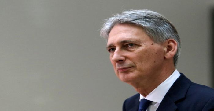 Britain's Foreign Secretary Philip Hammond attend a news conference at the Ministry of Foreign