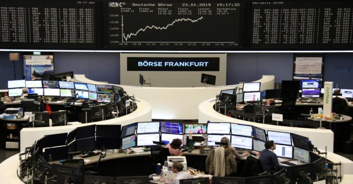 The German share price index DAX graph at the stock exchange in Frankfurt