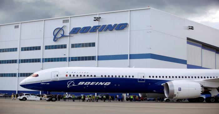 FILE PHOTO: The new Boeing 787-10 Dreamliner taxis past the Final Assembly Building at Boeing