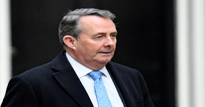 FILE PHOTO: Britain's Secretary of State for International Trade Liam Fox arrives in Downing