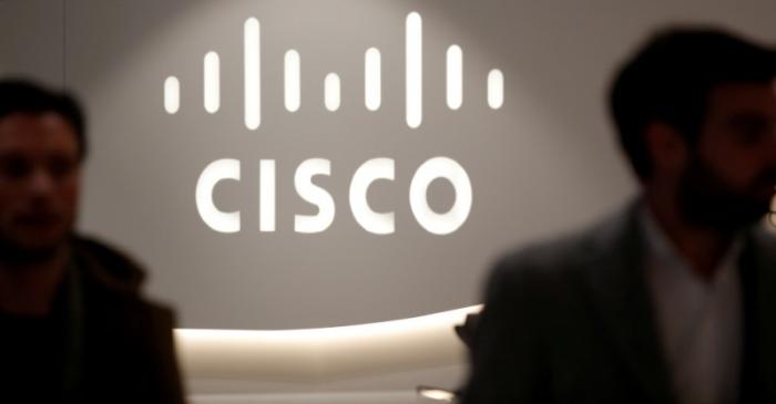 FILE PHOTO - The logo of US networks giant Cisco Systems is seen at their headquarters in