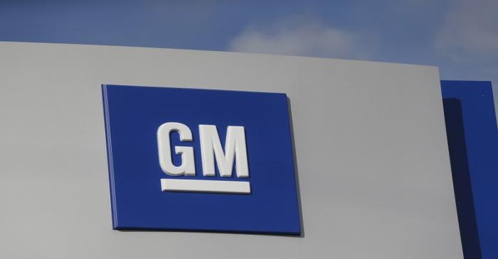 The GM logo is seen at the General Motors Warren Transmission Operations Plant in Warren,