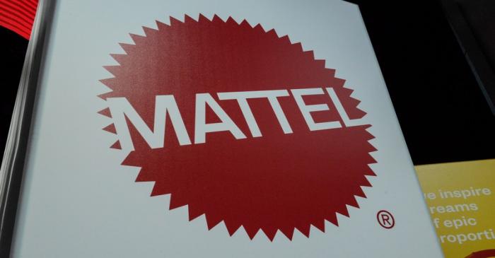 The Mattel company logo is seen at the 114th North American International Toy Fair in New York