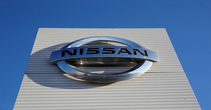 FILE PHOTO: The Nissan logo is seen at Nissan car plant in Sunderland
