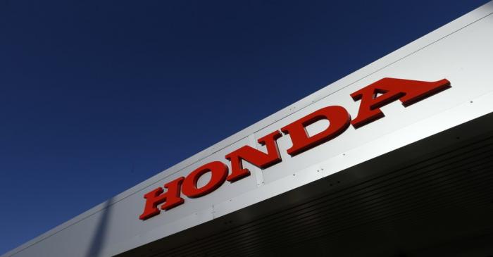 A sign is seen at the Honda assembly plant near Swindon, southern England