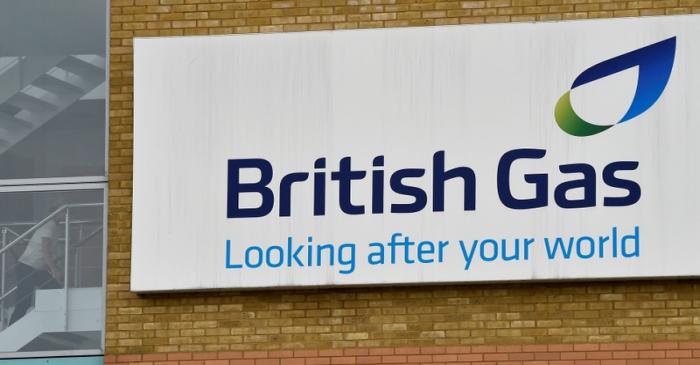 FILE PHOTO - A British Gas sign is seen at its offices in Staines in southern England