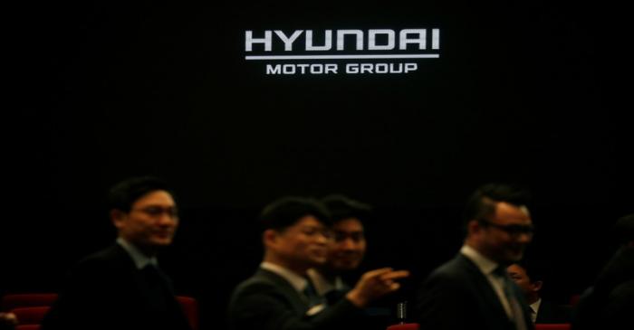 FILE PHOTO:   Employees of Hyundai Motor Group attend the company's new year ceremony in Seoul
