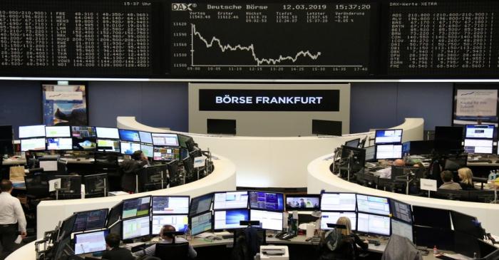 The German share price index DAX graph at the stock exchange in Frankfurt