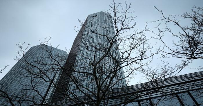 Outside view of the Deutsche Bank headquarters in Frankfurt