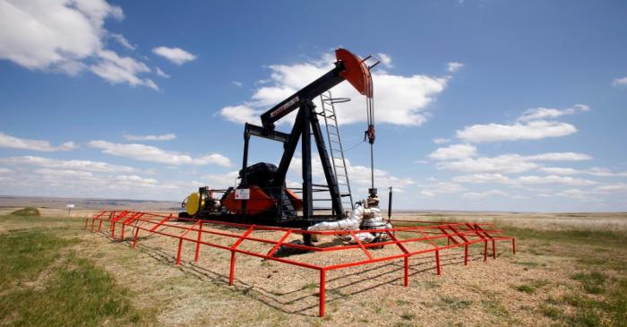 FILE PHOTO: A Canadian Natural Resources pump jack pumps oil out of the ground near Dorothy
