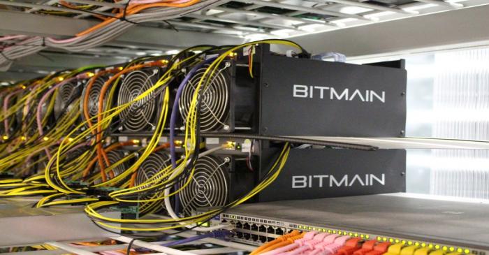 Bitcoin mining computers are pictured in Bitmain's mining farm near Keflavik