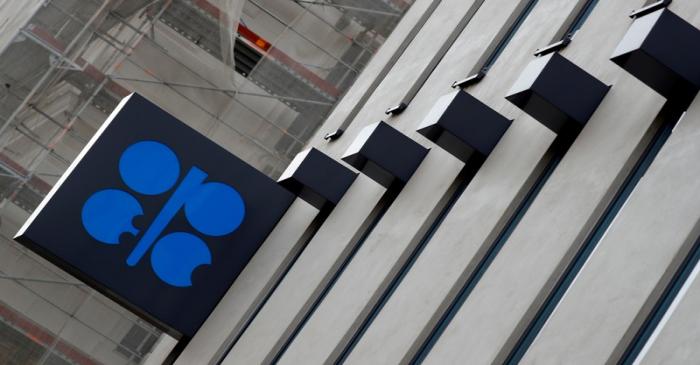 FILE PHOTO: The logo of the Organization of the Petroleum Exporting Countries (OPEC) is seen