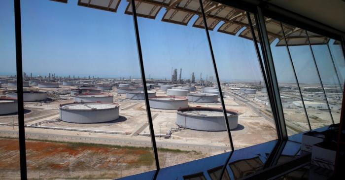 General view of Aramco's Ras Tanura oil refinery and oil terminal in Saudi Arabia