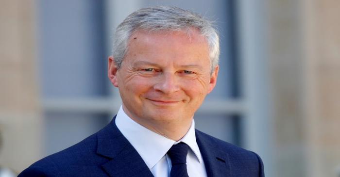 French Finance and Economy Minister Bruno Le Maire leaves after a meeting at the Elysee Palace