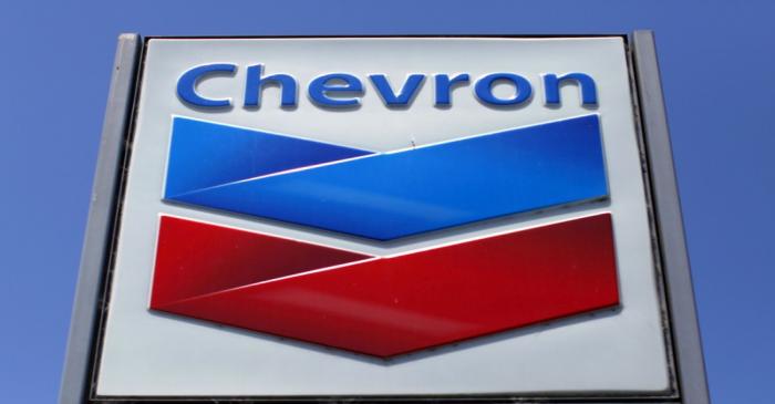 FILE PHOTO: File photo of a Chevron gas station sign in Del Mar, California