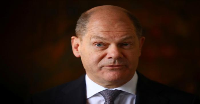 German Finance Minister Olaf Scholz attends a Reuters interview in Berlin