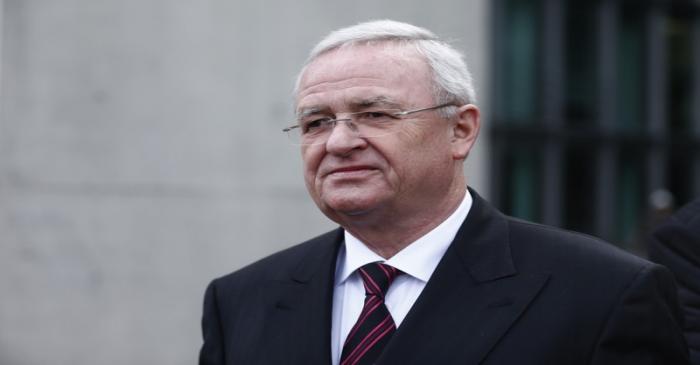 Former Volkswagen CEO Winterkorn leaves after testifying to a parliamentary committee on the