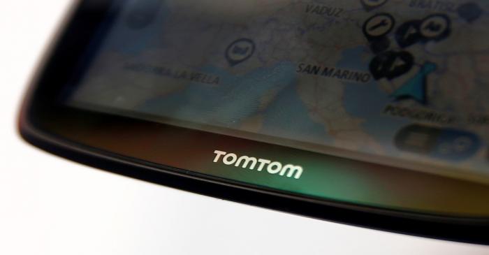 TomTom navigation are seen in the car in this illustration taken