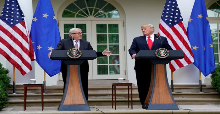 FILE PHOTO: U.S. President Donald Trump and President of the European Commission Jean-Claude