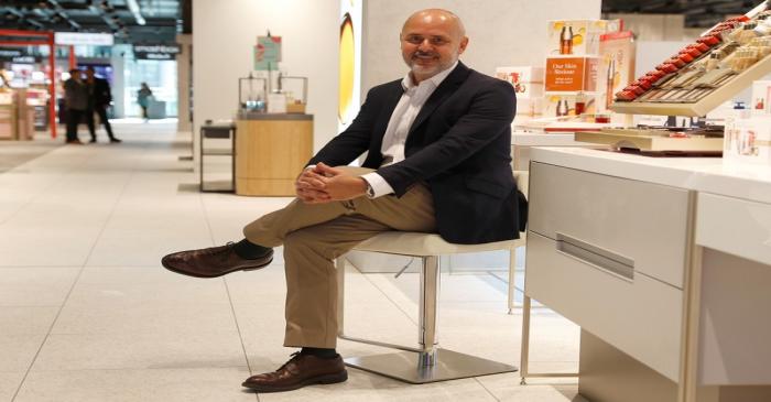 FILE PHOTO: CEO of Debenhams, Sergio Bucher, poses for a photograph inside the company's new
