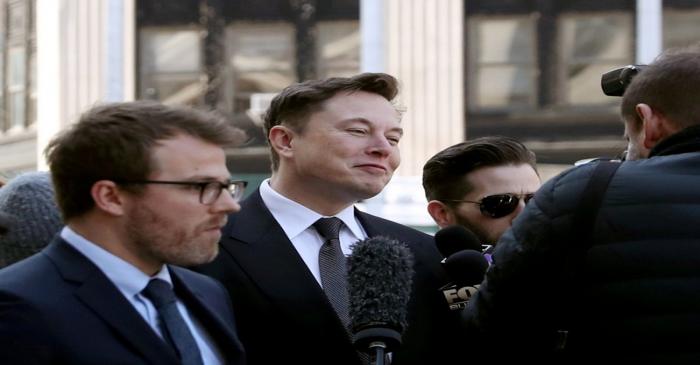 FILE PHOTO: Tesla CEO Elon Musk arrives at Manhattan federal court