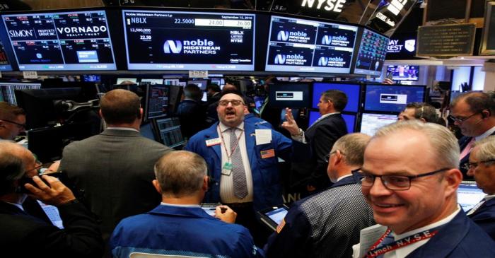 Floor governor Giacchi gives a price for Noble Midstream Partners LP, during the company's IPO