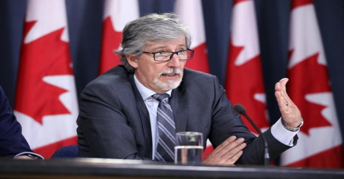 Canada's Privacy Commissioner Daniel Therrien speaks during a news conference in Ottawa