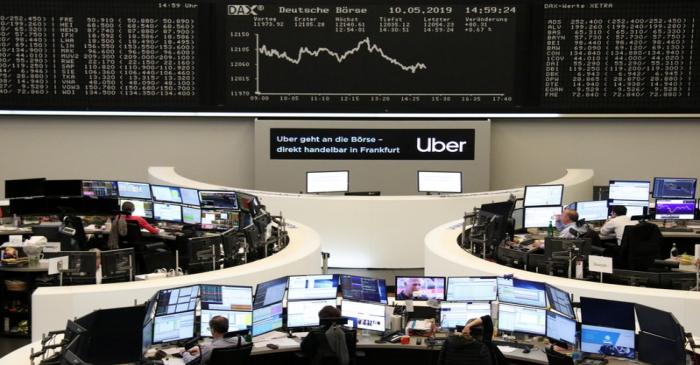 The German share price index DAX graph at the stock exchange in Frankfurt
